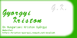 gyorgyi kriston business card